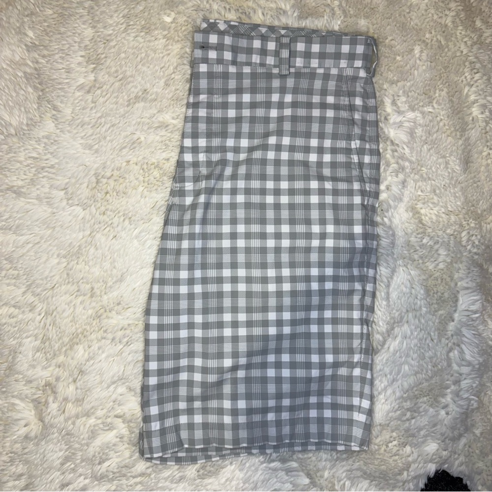 Nike Gray/White Checker Patterned Flat Front Golf… - image 5